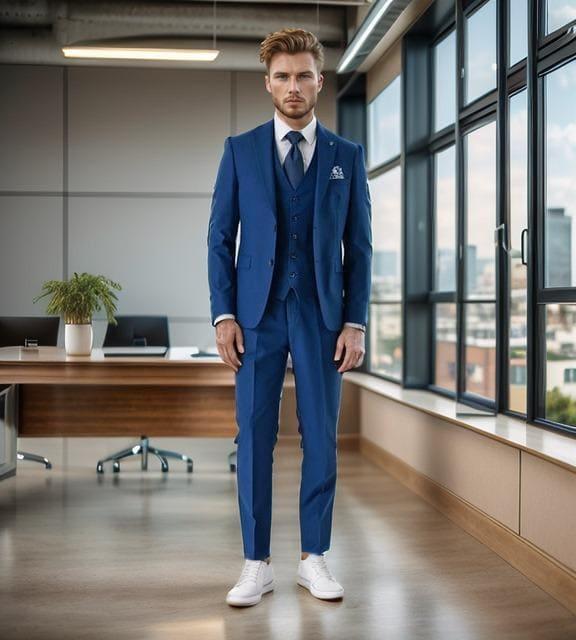 Cerulean Blue Suit A Touch of Luxury