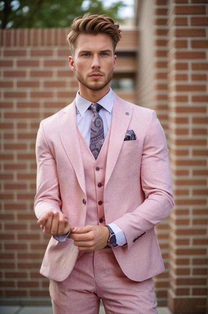 Charming Pink Suit Add a Touch of Elegance