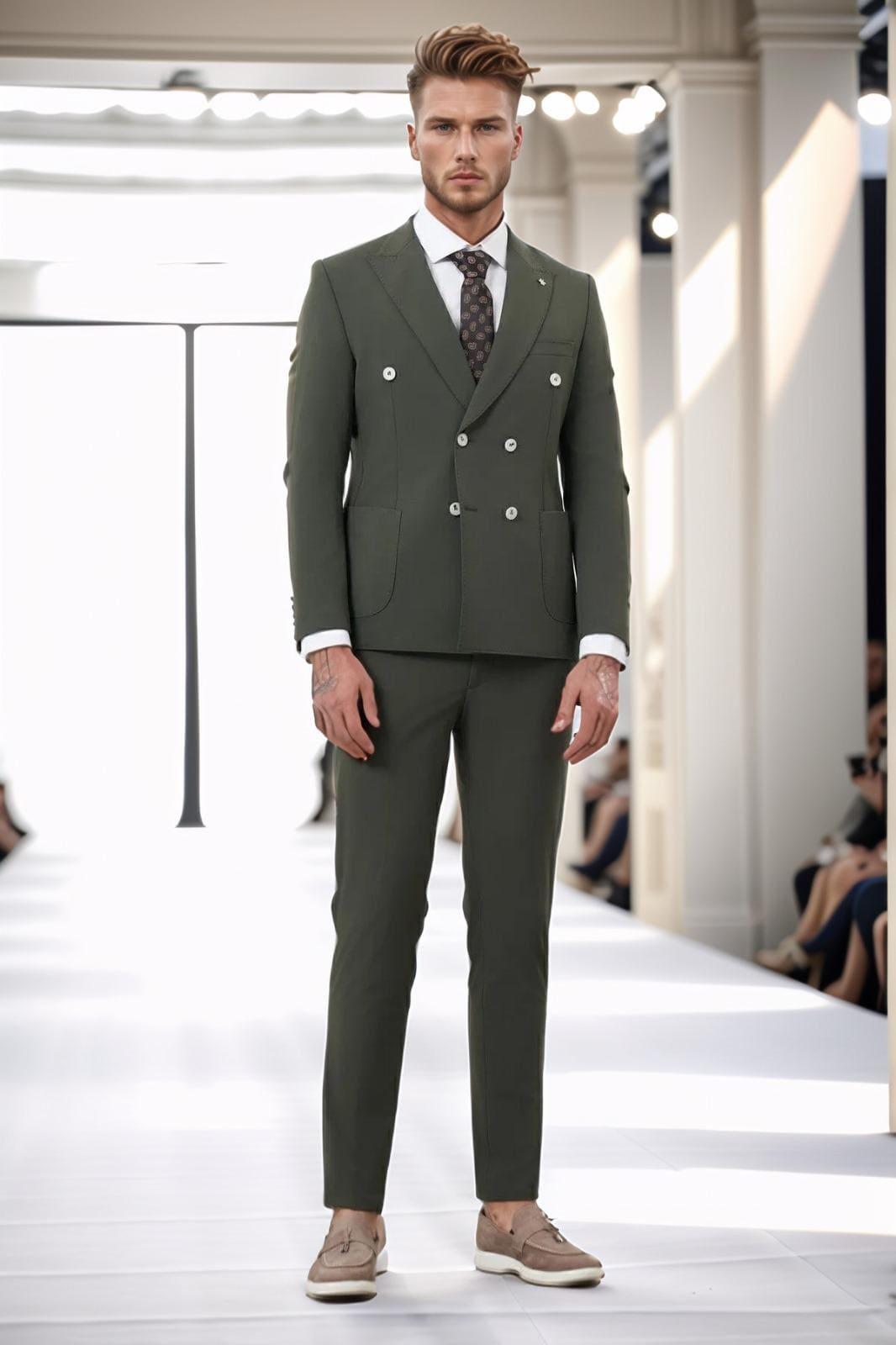 Moss Green Modern Suit