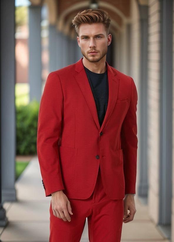 Ruby Red Suit For the Daring Gentleman