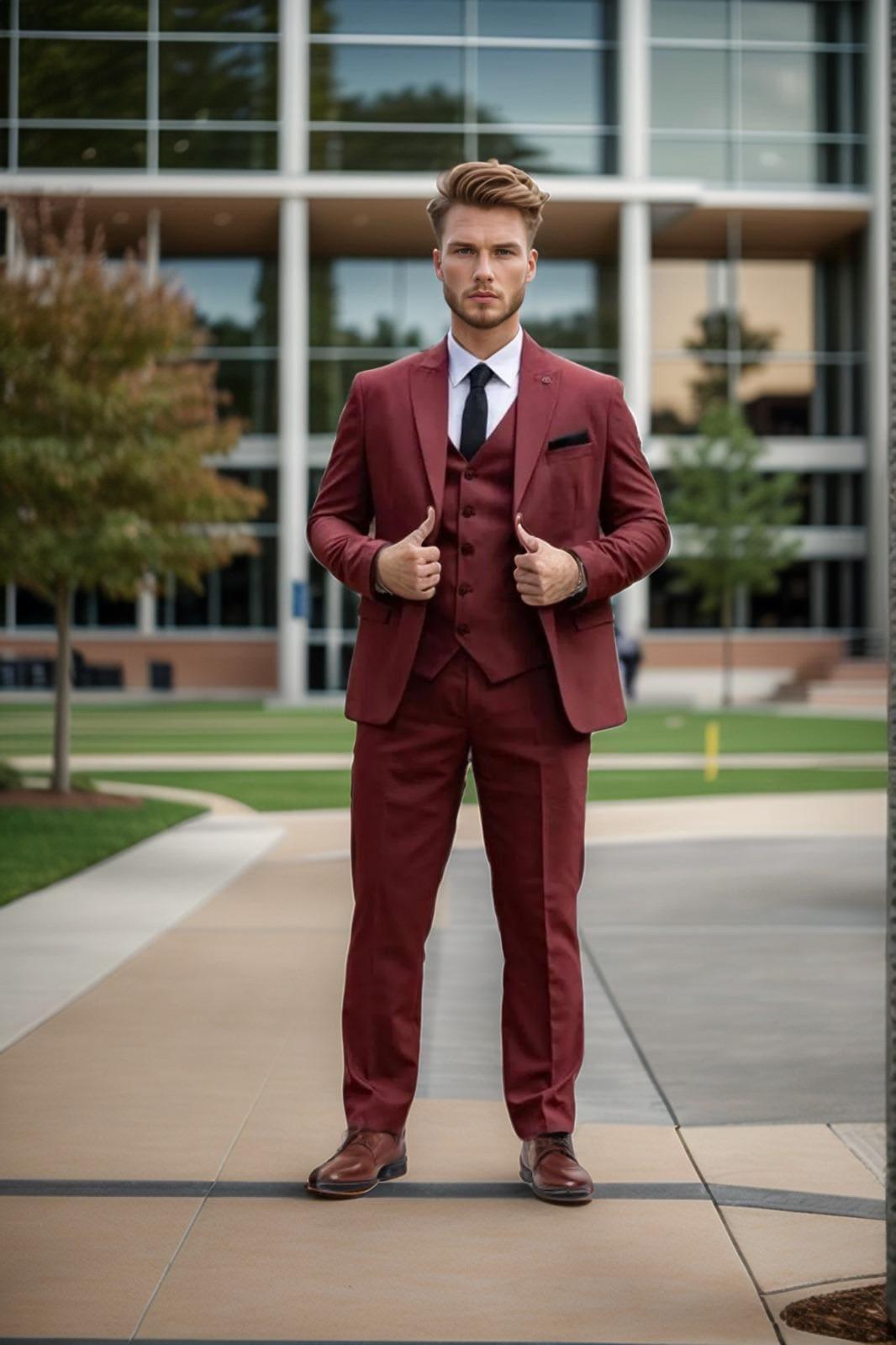 Sleek Red Suit Unleash Your Inner Confidence