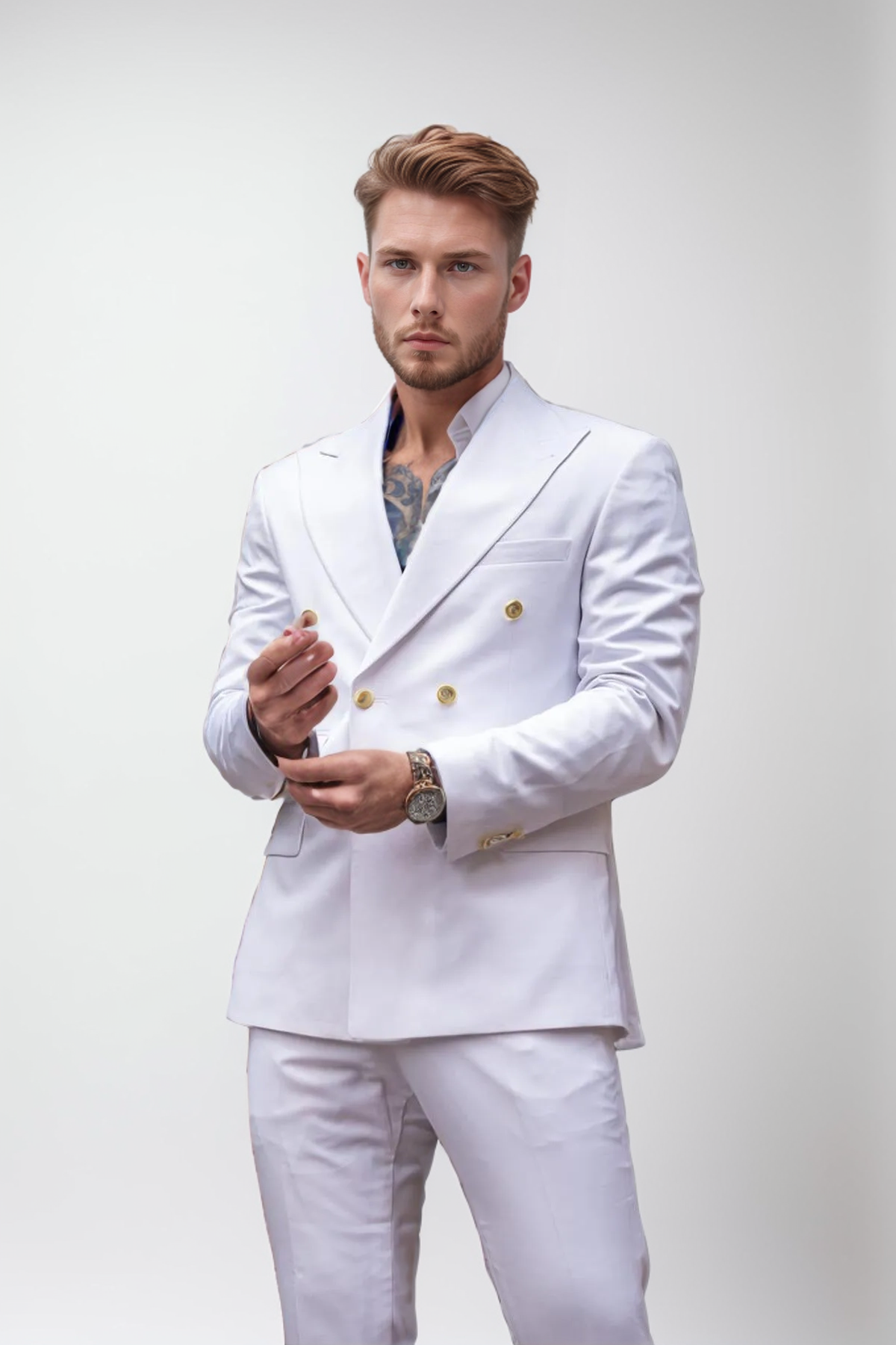 Bright White Suit A Symbol of Refinement and Style