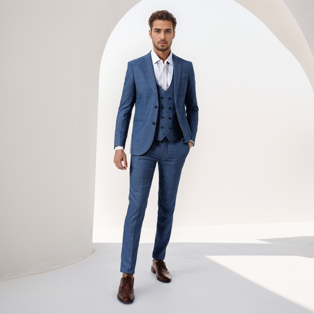 Slate Blue Suit A Blend of Tradition and Modernity