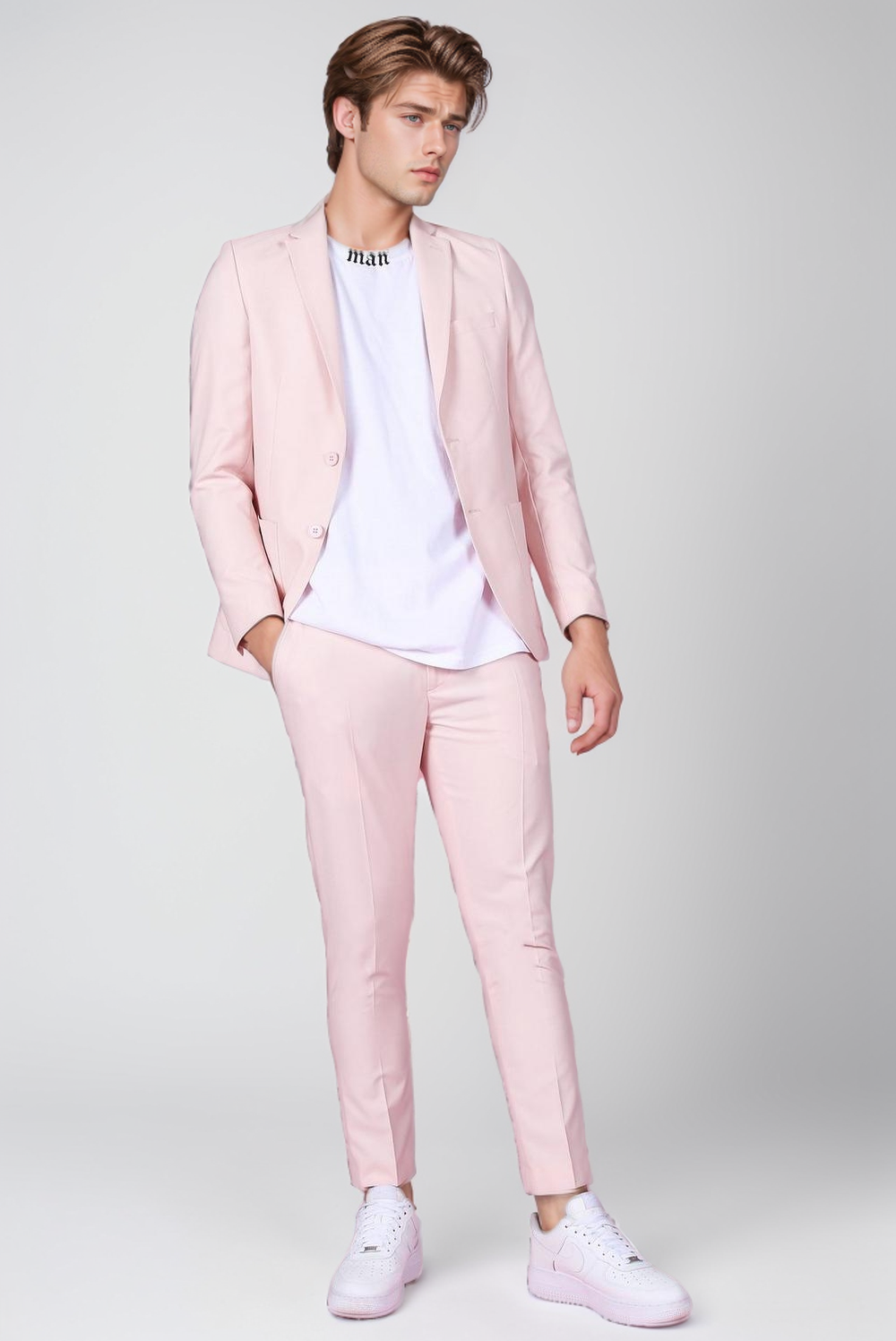 Soft Pink Suit Subtle and Chic