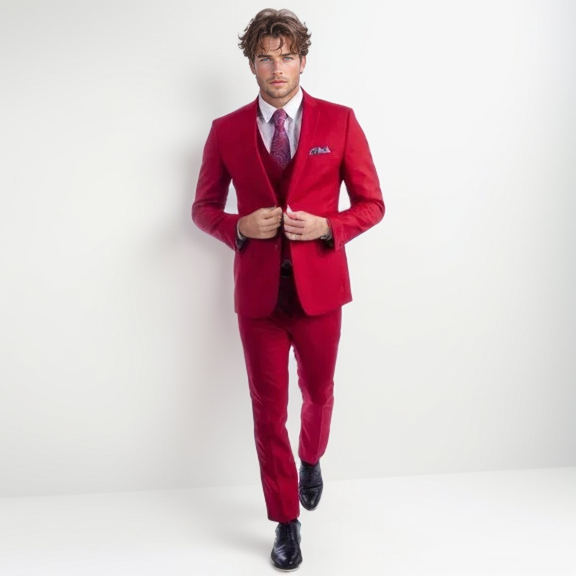 Ruby Red Suit for the Daring Gentleman