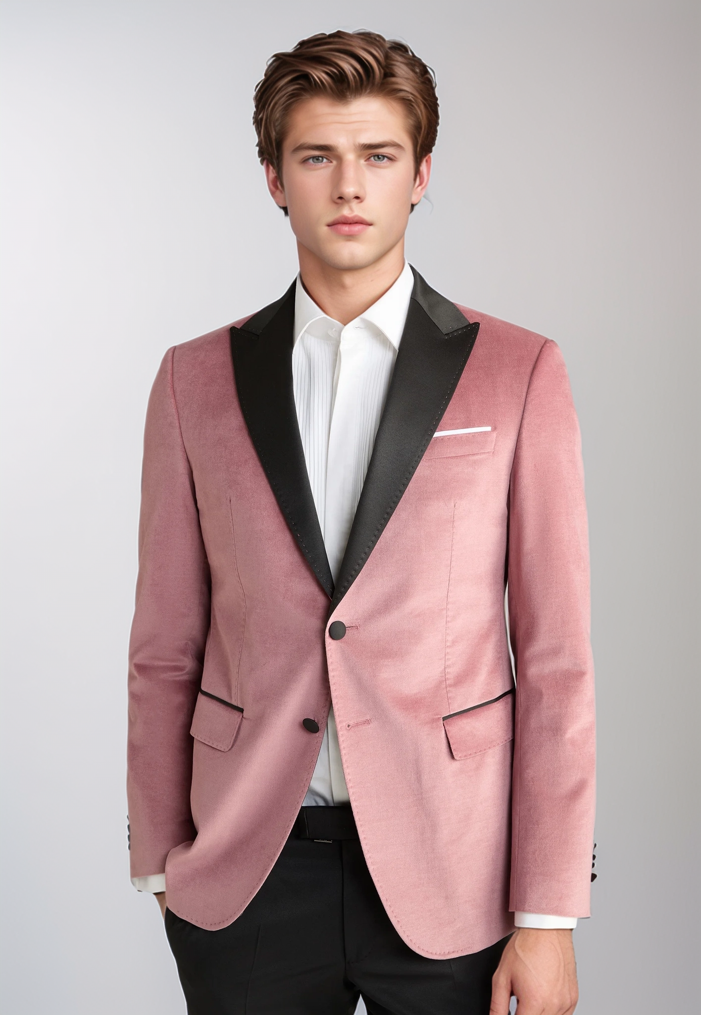 Slim Fit Custom Tailored Pink Men Suit, Bespoke Tuxedo for Wedding